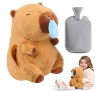 Bolsa de Agua Caliente Térmica Con Funda Peluche, Bolsa de Agua Caliente para Niños, Recipiente Interior Extraíble, A Prueba de Explosiones y Fugas, Calentador de Manos Suave para Niños y Adultos (B)
