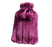 Bolsa de agua con depósito interior de goma, gran puerto de inyección y cubierta de felpa, repuesto cálido para otoño e invierno, conveniente para llenar a alta temperatura, a prueba de fugas