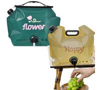 Bolsa de agua para acampar, bolsa de agua portátil 8 litros reutilizable, 2 bolsillos reutilizables, plegables, apertura total de limpieza, fácil y ligera, para senderismo, viajes, acampada