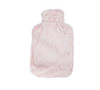 Bolsa de Agua para Calentar las Manos, Bolsa de Jarra de Agua Caliente de Felpa de Piel de Conejo Ligeramente Texturizada de 2000 ML, Labio a Prueba de Saliva para el Dolor de Hombro (Rosa y blanco)