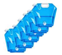 Bolsa de agua plegable de 1/5 L, jarra de plástico transparente de grado alimenticio sin BPA con grifo for acampar, senderismo, mochilas de emergencia(Blue 6pcs,5L)