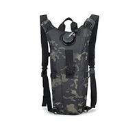 Bolsa de Agua Táctica de 3 L, Mochila de Camello para Senderismo, Camping, Militar, Portátil, Hidratación (Negro CP)