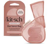 Bolsa de ahorro para jabn Kitsch - Bolsa de malla patentada para jabn en barra de champ con aceite de ricino e identificador de etiqueta - Pro