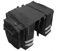 Bolsa de alforja de bicicleta impermeable 24L paquete de estante trasero con tiras reflectantes para ciclismo viaje negro (negro)