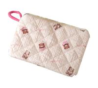 Bolsa de algodón acolchada para monedas, pequeña bolsa de almacenamiento con cremallera y bonitos estampados, Cuerda Little Bear, Cuerda Little Bear