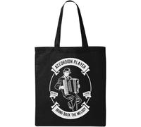 Bolsa de algodón ecológico natural con texto en inglés "Bring Back The Melody", color negro, Black, Talla única