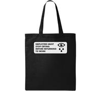Bolsa de algodón ecológico natural para empleados que dejen de llorar antes de volver al trabajo, color negro, Black, Talla única