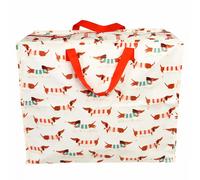 REX LONDON Bolsa de almacenamiento jumbo con cremallera, fuerte y duradera, diseño de perro salchicha