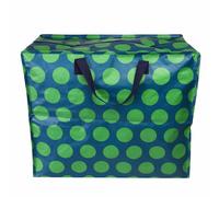 Rex London - Bolsa gigante XXL, bolsa de almacenamiento con cremallera - verde sobre azul.
