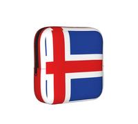 Bolsa de almacenamiento a prueba de épocas, con diseño de bandera de Islandia, funda de viaje para toallas sanitarias, discreta bolsa mensajera para bolso de oficina