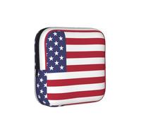 Bolsa de almacenamiento a prueba de épocas con la bandera americana, funda de viaje de higiene femenina para toallas sanitarias, bolsa mensural discreta para bolso de oficina