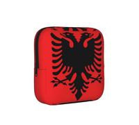Bolsa de almacenamiento a prueba de épocas con la bandera de Albania, funda de viaje para toallas sanitarias, discreta bolsa mensural para bolso de oficina