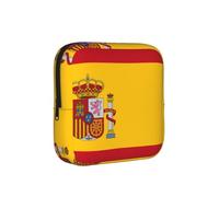 Bolsa de almacenamiento a prueba de épocas con la bandera de España, funda de viaje de higiene femenina para toallas sanitarias, bolsa de mensajería discreta para bolso de oficina