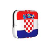 Bolsa de almacenamiento a prueba de épocas con la bandera de la República de Croacia, funda de viaje para toallas sanitarias, discreta bolsa mensajera para bolso de oficina