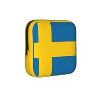 Bolsa de almacenamiento a prueba de épocas con la bandera sueca, funda de viaje para toallas sanitarias, discreta bolsa mensajera para bolso de oficina