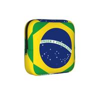Bolsa de almacenamiento a prueba de épocas, diseño de bandera brasileña, funda de viaje para toallas sanitarias, bolsa mensural discreta para bolso de oficina