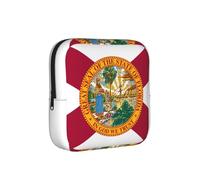 Bolsa de almacenamiento a prueba de épocas, diseño de bandera de Florida, funda de viaje para toallas sanitarias, bolsa mensural discreta para bolso de oficina