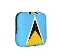 Bolsa de almacenamiento a prueba de épocas, diseño de bandera de Santa Lucía, funda de viaje para toallas sanitarias, discreta bolsa mensural para bolso de oficina