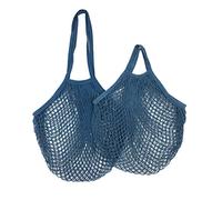 Bolsa de almacenamiento Bolsas portátiles reutilizables de la tienda de comestibles for la fruta bolsa de vegetales de algodón Malla de algodón Organizador de la cuerda Bolso cortador de la manija cor