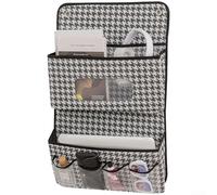 Bolsa de almacenamiento colgante de gran capacidad, tela no tejida, organizador de armario para ropa interior, cosméticos, libros, patrón de pata de gallo gris, 40 x 89 cm, diseño de ahorro de espacio