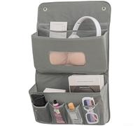 Bolsa de almacenamiento colgante de tela no tejida Organizador de armario de puerta de pared de gran capacidad para juguetes, accesorios de ropa, patrón gris (A)
