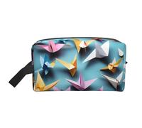 Bolsa de almacenamiento colorida con estampado de huevos de Pascua, elegantes bolsas de aseo y cosméticos de viaje, accesorio de embalaje para viajes, uso en el gimnasio, Grúas de papel de origami
