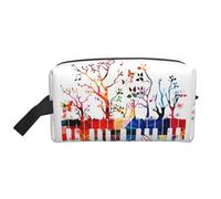 Bolsa de almacenamiento colorida con impresión de teclado de piano, notas musicales, bolsas de maquillaje grandes de viaje, organizador portátil para artículos de tocador, accesorios