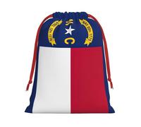 Bolsa de almacenamiento con cordón de terciopelo súper suave con estampado de bandera del estado de Carolina del Norte, apta para bolsa multifuncional de promoción de Halloween