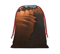 Bolsa de almacenamiento con cordón de terciopelo súper suave con estampado de dunas de arena, apta para bolsa multifuncional de promoción de Halloween