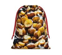Bolsa de almacenamiento con cordón de terciopelo súper suave con estampado de papas de jardín, apta para bolsa multifuncional de promoción de Halloween