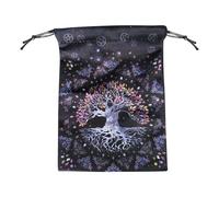 Bolsa de almacenamiento con cordón para cartas de tarot, diseño de fases de la luna, bolsa para transportar joyas, elementos adivinación y destino, para entusiastas del tarot y magos, Refer to