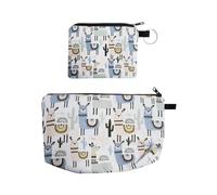 Bolsa De Almacenamiento Con Estampado De Alpaca De 2 Piezas, Bolsa De Cosméticos, Bolsa De Almacenamiento De Viaje, Bonita Bolsa De Almacenamiento, Bolsa De Aseo Portátil