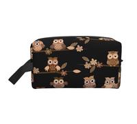 Bolsa de almacenamiento con estampado de bandera irlandesa, elegantes bolsas de aseo y cosméticos de viaje, accesorio de embalaje para viajes, uso en el gimnasio, Lindos búhos de dibujos animados