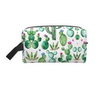 Bolsa de almacenamiento con estampado de flores de cactus, grandes bolsas de maquillaje de viaje, organizador portátil para artículos de tocador, accesorios