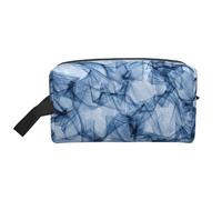 Bolsa de almacenamiento con estampado de flores de dalia, elegantes bolsas de aseo y cosméticos de viaje, accesorio de embalaje para viajes, uso en el gimnasio, Mármol azul oscuro, Talla única