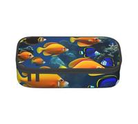 Bolsa de almacenamiento con estampado de granja de tractores para oficina de negocios, estuche, estuche para lápices, bolsa de maquillaje, bolsas de cosméticos, The Underwater World Tropical Fish, One