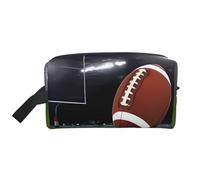 Bolsa de almacenamiento con estampado de hojas y mariquitas, bolsa de aseo de viaje duradera, accesorio de embalaje de lona portátil para uso diario, gimnasio y viajes, Fútbol americano (1), Talla