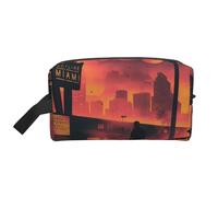 Bolsa de almacenamiento con estampado de la bandera de Bolivia, bolsa de aseo de viaje duradera, accesorio de embalaje de lona portátil para uso diario, gimnasio y viajes, Miami, Talla única