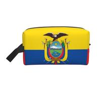 Bolsa de almacenamiento con estampado de la bandera de Granada - Bolsa organizadora de viaje para artículos de aseo y cosméticos con cremallera - Lona reutilizable para maquillaje, Bandera de Ecuador