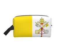 Bolsa de almacenamiento con estampado de rana de dibujos animados, kit de aseo de afeitado, bolsas de cosméticos de viaje, organizador de embalaje, bolsa portátil, Bandera del Vaticano, Talla única