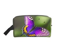 Bolsa de almacenamiento con estampado de rosas rústicas, elegantes bolsas de aseo y cosméticos de viaje, accesorio de embalaje para viajes, uso en el gimnasio, Patrón de mariposa morada, Talla única