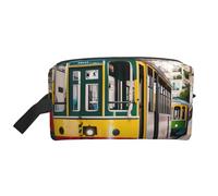 Bolsa de almacenamiento con estampado de tablillas de películas, elegantes bolsas de aseo y cosméticos de viaje, accesorio de embalaje para viajes, uso en el gimnasio, Tranvía de Lisboa, Talla única