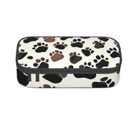 Bolsa de almacenamiento con estampado gris de libélulas para oficina de negocios, estuche para lápices, bolsa de maquillaje, bolsas de cosméticos, Huellas de perro, One Size