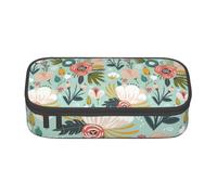 Bolsa de almacenamiento con impresión artística de líneas coloridas para oficina de negocios, estuche, estuche para lápices, bolsa de maquillaje, bolsas de cosméticos, Colorido flora, One Size