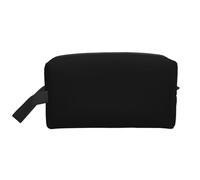Bolsa de almacenamiento con impresión de galletas con chispas de chocolate, bolsa de aseo de viaje duradera, accesorio de embalaje de lona portátil para uso diario, gimnasio y viajes, Negro sólido