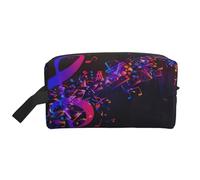 Bolsa de almacenamiento con impresión de galletas con chispas de chocolate, bolsa de aseo de viaje duradera, accesorio de embalaje de lona portátil para uso diario, gimnasio y viajes, Colorida nota