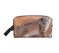 Bolsa de almacenamiento con impresión de galletas con chispas de chocolate, bolsa de aseo de viaje duradera, accesorio de embalaje de lona portátil para uso diario, gimnasio y viajes, Canada Lynx