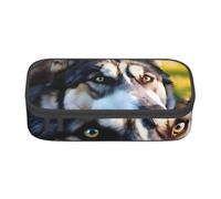 Bolsa de almacenamiento con impresión de hockey sobre hielo para oficina de negocios, estuche, estuche para lápices, bolsa de maquillaje, bolsas de cosméticos, Patrón de perro husky, One Size