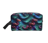 Bolsa de almacenamiento con patrón de escamas de dragón mágico 3D, pequeña bolsa de maquillaje para bolso, bolsa de maquillaje de viaje, mini bolsa de cosméticos para hombre, Patrón de escamas de