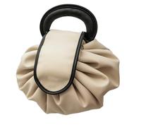 Bolsa de Almacenamiento cosmética, Organizador de Maquillaje portátil - Bolsa de cosméticos con cordón de Ajuste, Bolsa de Maquillaje portátil de Cuero PU - Organizador de Maquillaje, Neceser de Aseo